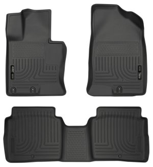 Kia Optima Floor Liners - Front + Rear - Husky Liners - WeatherBeater - Black - `11-`14 Kia Optima Floor Liners - Front + Rear - Husky Liners - WeatherBeater - Black - `11-`14